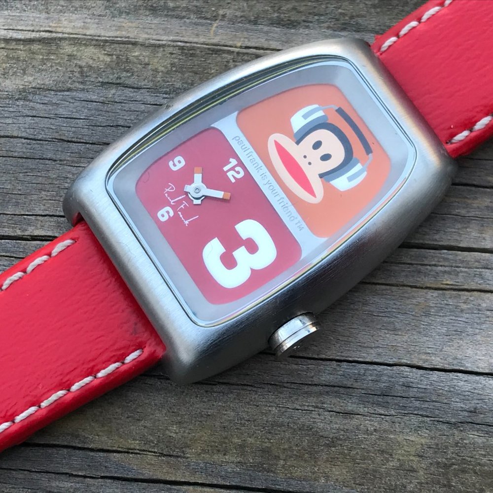 Paul Frank Watch Red Vegan Faux Leather Band Water - Picture 7 of 12